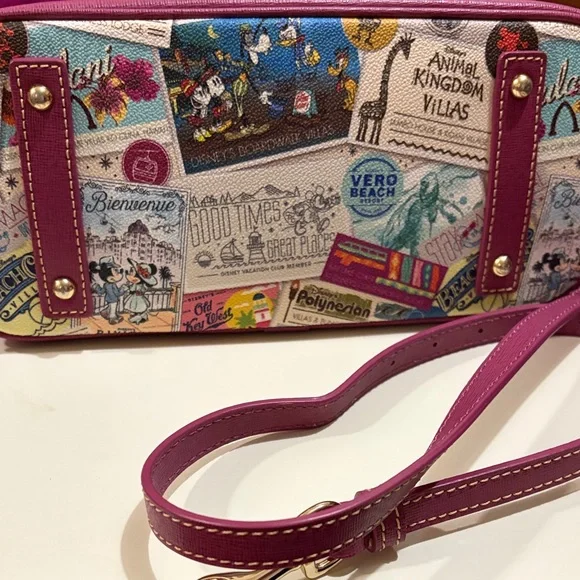 Dooney & Bourke Purple and Cream Satchel - Picture 6 of 7